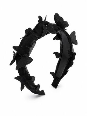 Black Butterfly Embellished Headband - Women Accessories